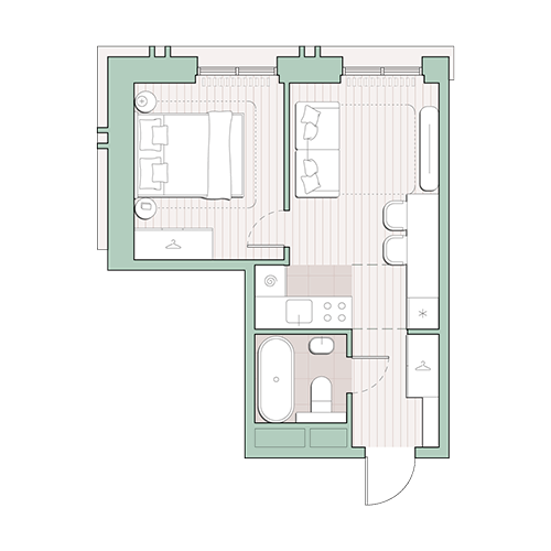 1-Комнатные квартиры от 31 м²