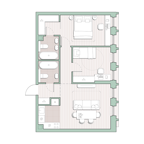 2-Комнатные квартиры от 53 м²
